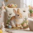 thumbnail image 5 of Fwttom Pillow Covers 18x18, Imitation Embroidery Easter Decorations Throw Pillow Covers, Short Lint Home Spring Decor for Bedroom Couch Cushion Cover, 5 of 7