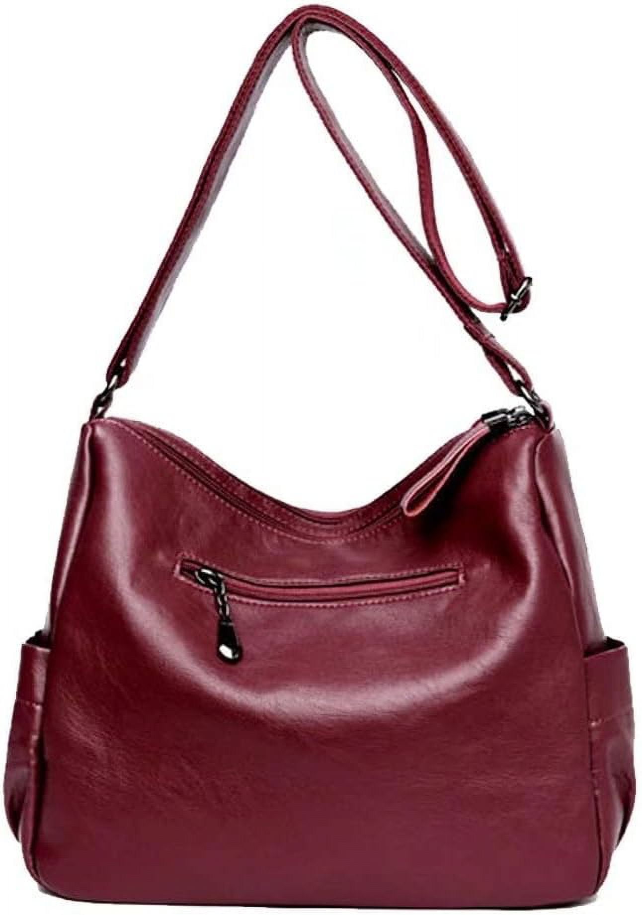 Municipal Shoulder Bag for Women Large Capacity Crossbody Bag PU Leather Satchel Retro Handbag Purse