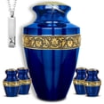 thumbnail image 1 of Juego de urnas funerarias AMERICURN Blue para adultos con cenizas y recuerdos, 1 of 8
