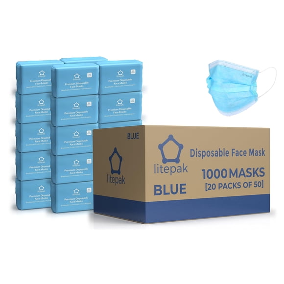 Mascarillas Desechables Litepak 1000 PCS Azules Transpirables