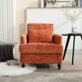 thumbnail image 2 of Accent Chair, Accent Chairs with Back and Armrest, Built-in Lumbar Pillow, Modern Accent Chairs for Living Room, Comfy Living Room Chairs Reading Armchair for Bedroom, Reading Room, Orange, 2 of 9