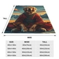 thumbnail image 3 of Bixox Fleece Blanket Meditating Golden Retriever Pattern Super Soft Double-Sided Microfiber Flannel Blanket for Sofa, Bed, Couch,Suitable for All Seasons - 80"x60", 3 of 5