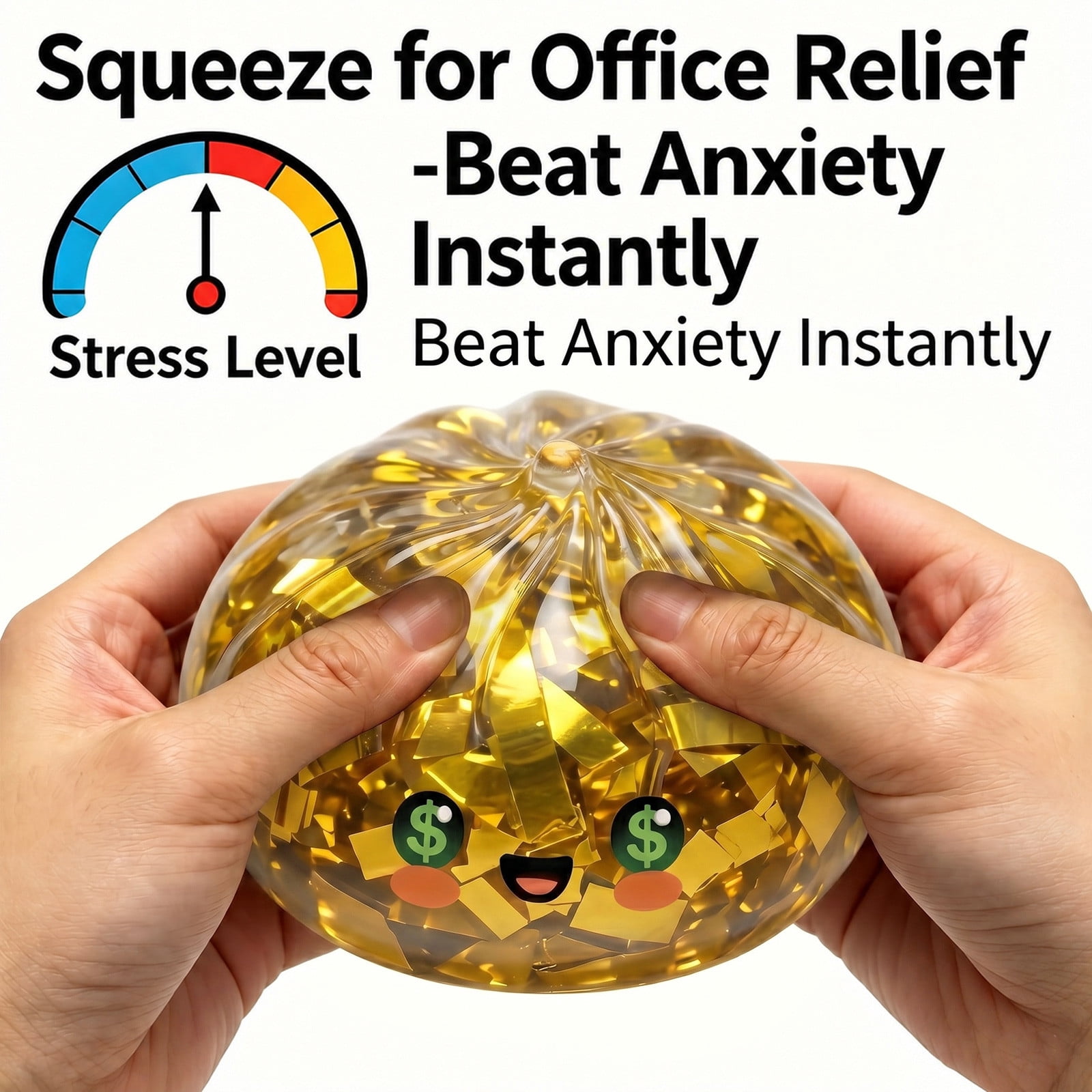 Golden Ticket Edition Dumpling Squishy, Gaint Dumpling with Steamed Box Colorful Dumplings Stress Balls Stocking Stuffers With Food Stretchy Soft Balls