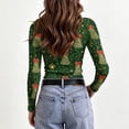 thumbnail image 7 of Women's Holiday Graphic Tee Long Sleeve Crew Neck Christmas Print Slim Fit Shirt for Party Travel and Daily Wear, 7 of 7