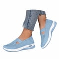 thumbnail image 7 of EliteGoogv Womens Walking Shoes Mesh Upper Round Toe Slip On Flat Shoes for Women Non Slip Rubber Sole Lightweight Casual Footwear US :9, 7 of 7