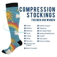 thumbnail image 2 of FORMRS Womens Knee High Socks Casual Long Thick Travel Daily Wear, 1 Pair, Rainbow with Stars, 2 of 6