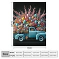 thumbnail image 4 of JRXY Flannel Fleece Blanket Easter Egg Truck, Spring Floral Pink Cherry Aesthetic White, 4 of 6