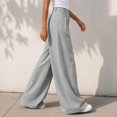 thumbnail image 5 of Ozmmyan 2026 Wide Leg Pants for Womens High Waist Pleated Button Zip Front Business Palazzo Pants with Pockets ﻿, 5 of 6