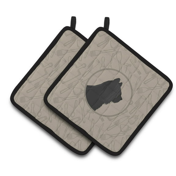 Caroline's Treasures Skye Terrier In the Kitchen Pair of Pot Holders