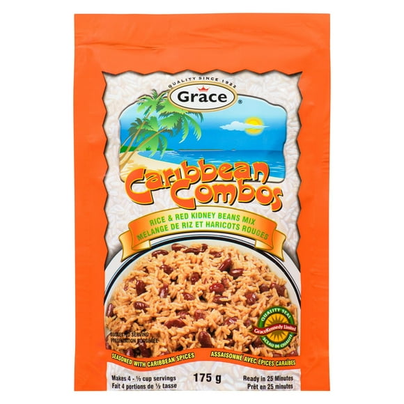 Grace Caribbean Combos Rice and Red Kidney Beans, 175g Bag, Grace Caribbean Combos Rice and Red Kidney Beans 175g Bag