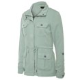 thumbnail image 6 of MixMatchy Women's Color Tencel Zip Up Snap Button Safari Military Anorak Utility Jacket with Pockets, 6 of 7