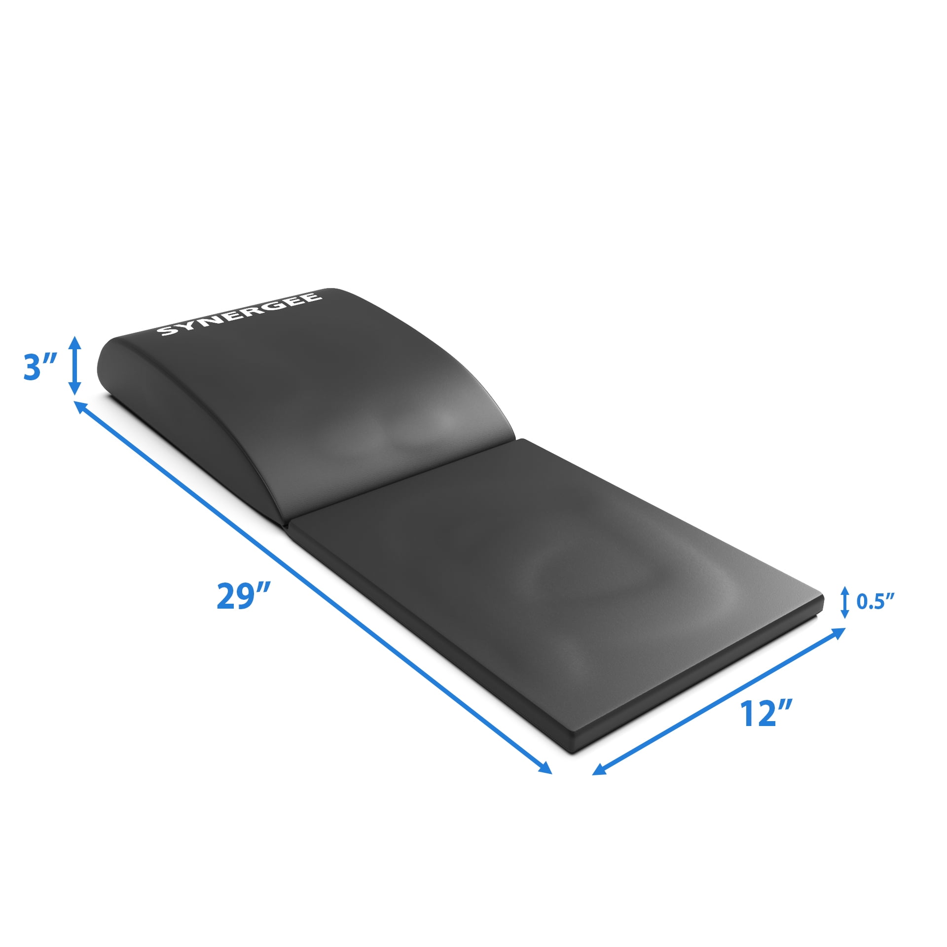 Synergee Black Core Ab Mat Abdominal Mat SitUp Pad with Tail Bone Pad