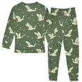thumbnail image 2 of joogoo Flying Swans Green 2 Piece Long Sleeve Tee and Pants Cotton Pajama Set 6Y, 2 of 7