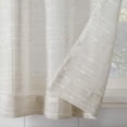 thumbnail image 3 of Clean Window Textured Slub Stripe Anti-Dust Allergy/Pet Friendly Sheer Cafe Curtain, 52" x 24" Kitchen Tier Pair, Linen, 3 of 5