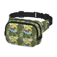 thumbnail image 2 of Fotbe Surfing Dinosaur Cangurera Cuadrada con Estampado de Doble Capa, Bolsa de Cintura Ajustable Mini para Hombres y Mujeres, 2 of 9