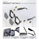 thumbnail image 3 of Gafas de sol retro millonario cuadrado metal punk rock hip hop gafas hombres mujeres, 3 of 5