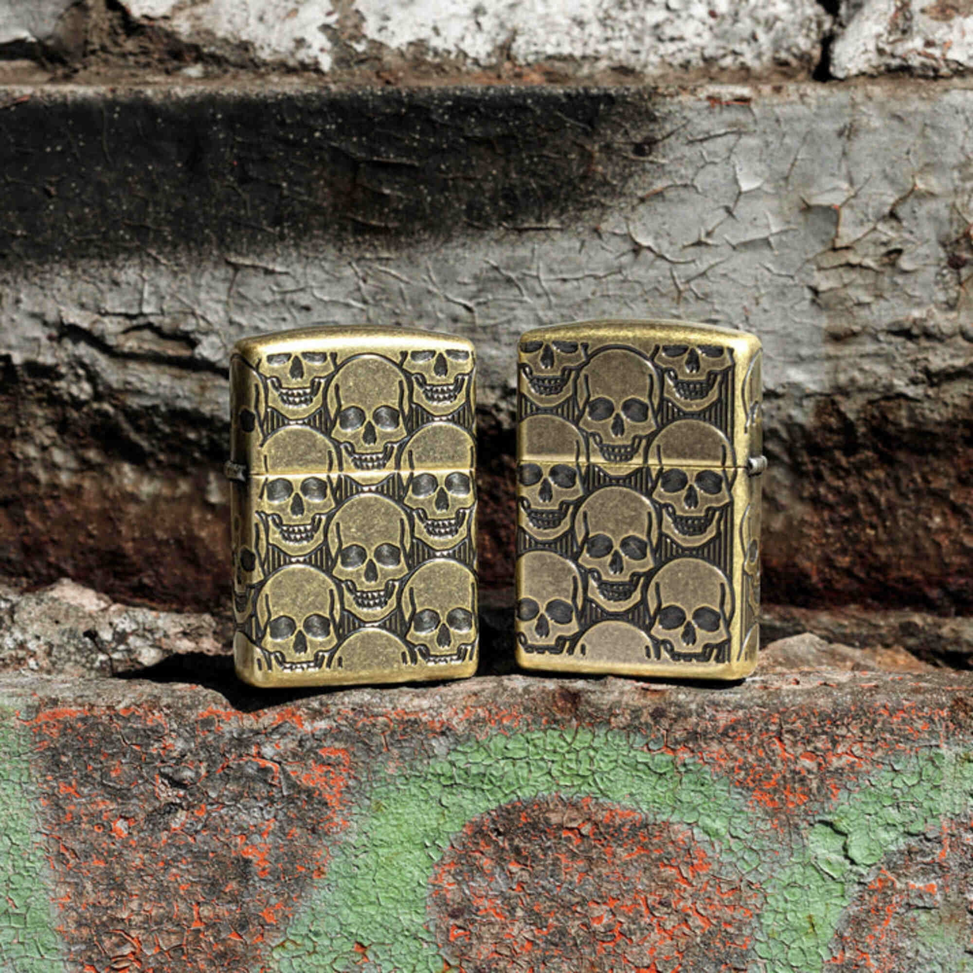 Zippo 46302 Cackling Cranium Design Metal Windproof Pocket Lighter