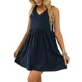 thumbnail image 4 of DODOING Women's Summer Dress Solid Color Sleeveless Dress Casual Loose Flowy Swing Shift Dresses, 4 of 8