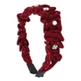 thumbnail image 3 of Unique Bargains 1 Pc Hairband Pleats Rhinestone Hair Accessories for Women Wine Red, 3 of 5