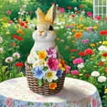 thumbnail image 4 of WEGFTDUOP Solar Bunny Basket Decorative Ornament, Eco-Friendly Solar-Powered Resin Rabbit with Basket, Garden Yard Decor for Indoor & Outdoor Use, Warm Glow Lighting for Easter & Seasonal Home Decor, 4 of 7