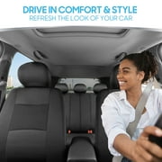 BDK PolyPro Car Seat Covers for Car Truck Van SUV, Front and Rear Split Bench Full Set, Easy to Install Universal Auto Fit, Charcoal