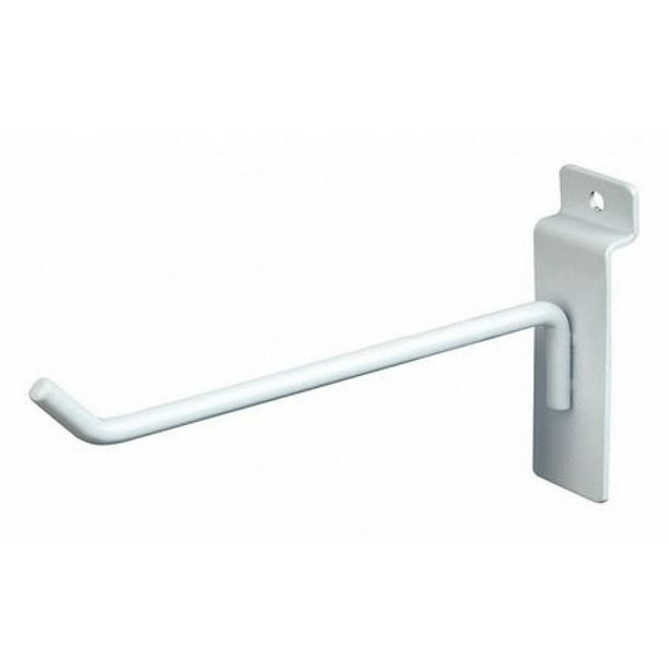 Econoco Deluxe Hook for Slat Wall, 6", White (Pack of 96)