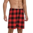 thumbnail image 2 of Fotbe Buffalo Plaid Red Black Pajama Shorts for Men, Men's Pajama Bottoms, Sleepwear,Short Pajama Pants-4X-Large, 2 of 9