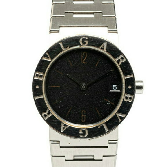 Pre-Owned BVLGARI Watch BB30SS Quartz Black Dial Stainless Steel Women's (Good)