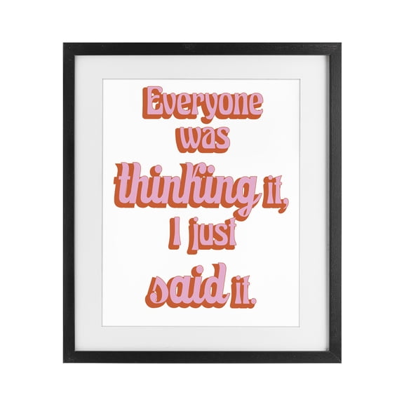 Stupell Industries Everyone Was Thinking It Black Framed Print Under Glass, design by Elizabeth Medley