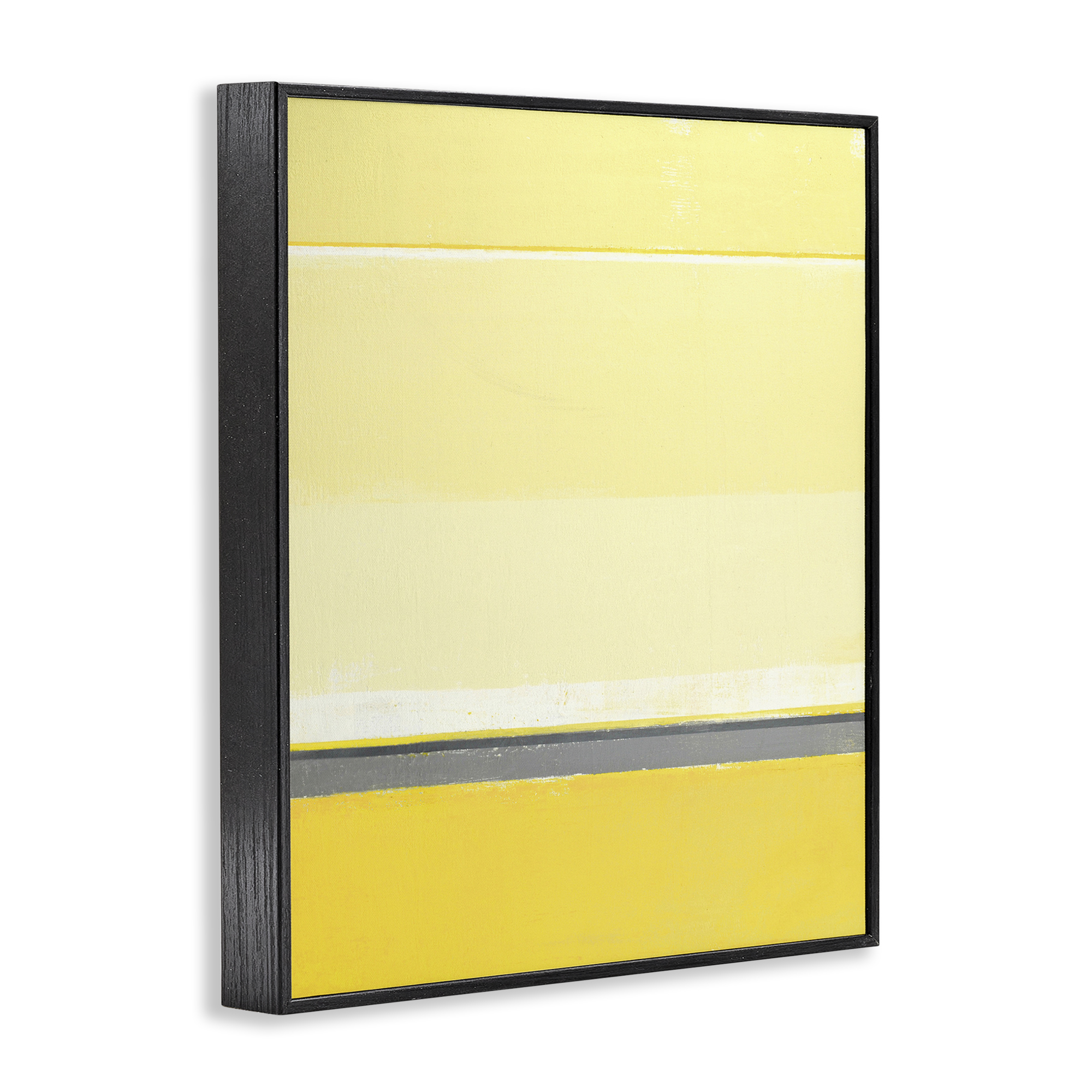 Stupell Industries Yellow Minimal Abstract Abstract Painting Black Framed Art Print Wall Art, 16 x 20