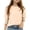 Beige, variant on Girl's Smocked Cuff Puff Sleeve T-Shirt, Kids Crew Neck Casual Blouse, Solid Color Lightweight Summer Tops with Elasticized Cuffs for Girls