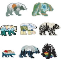 8Pcs Bear and Mountains Adventure Outdoor Patch Iron on Patches Embroidered Patches Decoration Appliques Repair Patch