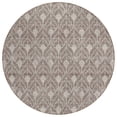 thumbnail image 2 of 8' Taupe And Beige Round Geometric Washable Indoor Outdoor Area Rug, 2 of 5