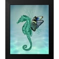 thumbnail image 2 of Fab Funky 20x24 Black Modern Framed Museum Art Print Titled - Winged Seahorse, 2 of 5