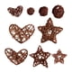 thumbnail image 5 of 9 bolas de mimbre con forma de corazón y estrella para decorar el árbol de Navidad. Café, 5 of 9