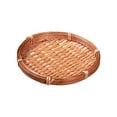 thumbnail image 1 of Bandeja de almacenamiento, cesta tejida, recogedor redondo, cesta de pan para verduras, bandeja para servir, cesta de frutas para gabinete, cocina, 13cm, 1 of 9