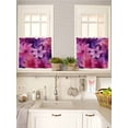 thumbnail image 5 of Watercolor Flowers 2 Panel Kitchen Curtains for Small Windows, Spring Floral Vintage Pink Purple Bathroom Tier Curtain, Short Window Treatment for Bedroom/Living Room 55"x24", 5 of 6