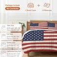 thumbnail image 6 of 3 Piece American Flag Duvet Cover Set Full Size, Microfiber Comforter/Quilt Cover with Corner Ties and 2 Pillowcases, Vintage Wooden Star Striped Red Blue All Season Soft Bedding with Zipper Closure, 6 of 8