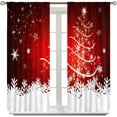 thumbnail image 3 of Merry Christmas Curtains, Merry Xmas Tree Glitter Snowflake Window Treatments for Living Room Bedroom Kitchen Holiday Party Decor,Red Burgundy New Year Drapes 2 Panel Sets,42x54 Inch, 3 of 6