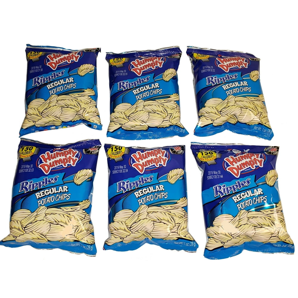 Humpty Dumpty Regular Ripple Potato Chips, Snack Size, On The Go 6 Pack, 1 oz each Humpty Dumpty Regular Ripple Potato Chips, Snack Size, On The Go 6 Pack, 1 oz each