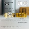 thumbnail image 2 of Two Rings His and Hers Wedding Ring Sets Couples Rings 18K Yellow Gold Plated Heart White Cz Titanium band, 2 of 9