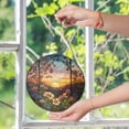 thumbnail image 6 of Sunset In Spring Landscape Suncatcher Stained Glass Style UV Printed Glass Nature Home Decor Round, 6 of 8