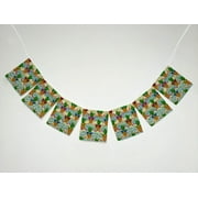 YKCG Hipster Pineapples Tropical Flower Fruit Banner Bunting Garland Flag Sign for Home Family Party Decoration