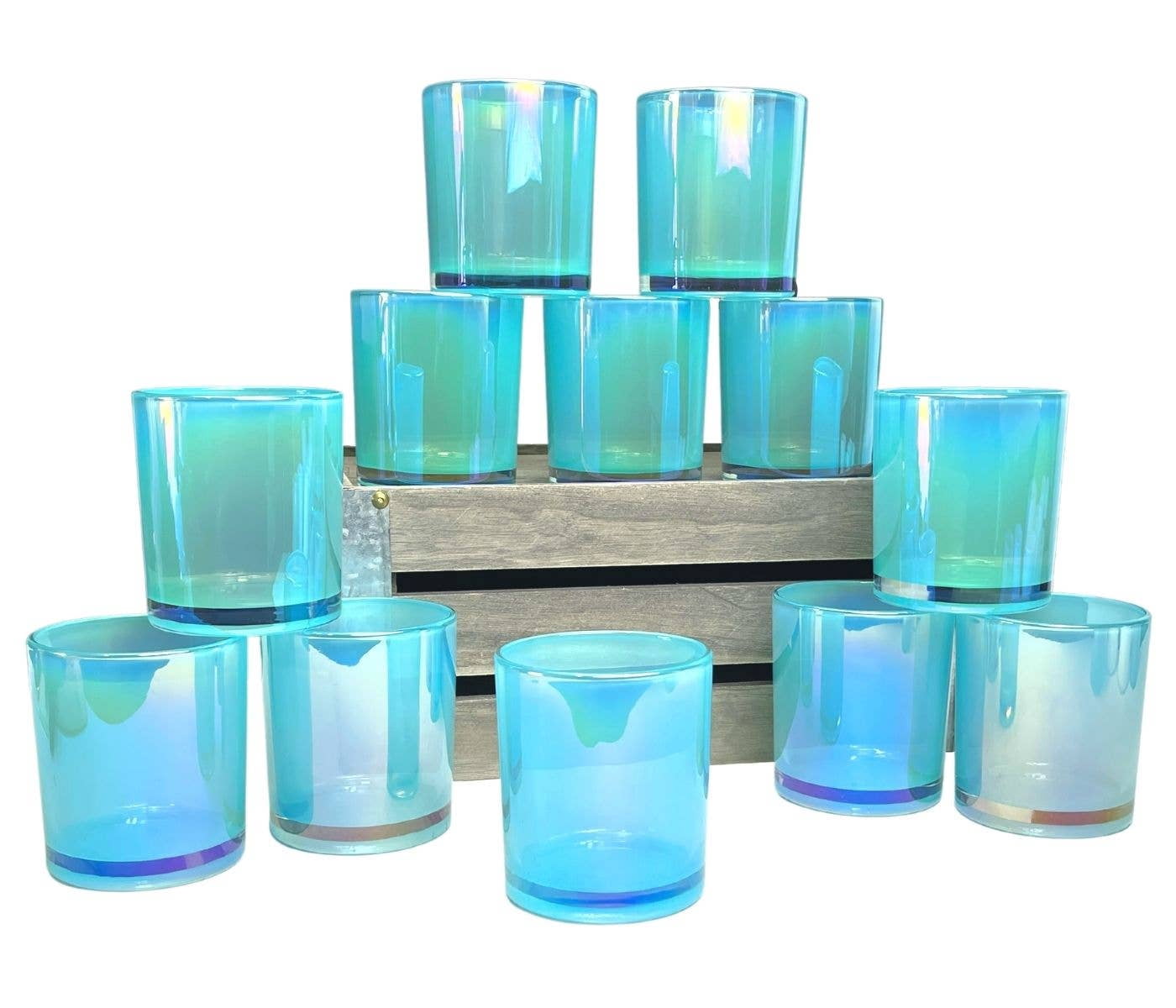 14 oz. Havana Iridescent Mermaid Empty Candle making Jar candle vessels for DIY candle-making projects (Box of 36) FREE SHIPPING