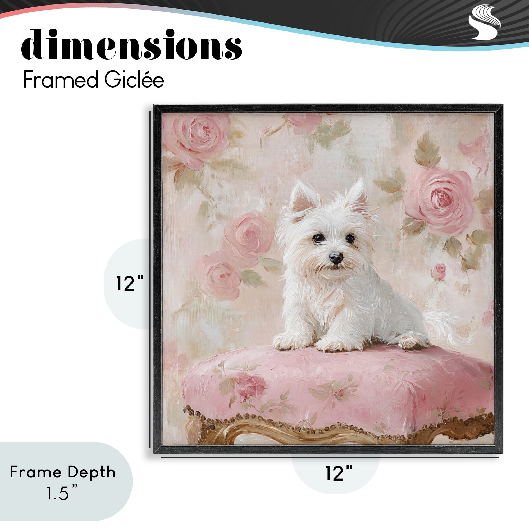 Stupell Industries Fancy Francesca Puppy Black Framed Giclee Art, design by Tina LeCour