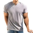 thumbnail image 2 of Ashirexll Mens T-shirts, Big and Tall Shirts for Men, Fashion Standing Collar V-neck T-shirt with Elastic Breathable and Fashion Short Sleeve, 2 of 5