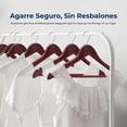 thumbnail image 3 of Ganchos de Madera Premium Serenelife, Ahorradores de Espacio, Resistentes, con Gancho Metálico Giratorio de 360°, para Abrigos, Pantalones y Vestidos, Cereza, Pack 80, 3 of 7