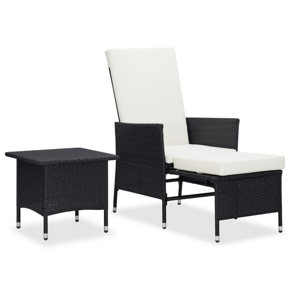 vidaXL Patio Furniture Set 2 Piece Sofa Chair with Coffee Table Poly Rattan
