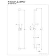 thumbnail image 2 of Kingston Brass K183A0 Shower Scape 30" Brass Shower Slide Bar, Matte Black, 2 of 4