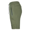 thumbnail image 2 of 9 Crowns Men's Casual Zipper Pockets French Terry Gym Shorts (Olive, Large), 2 of 5
